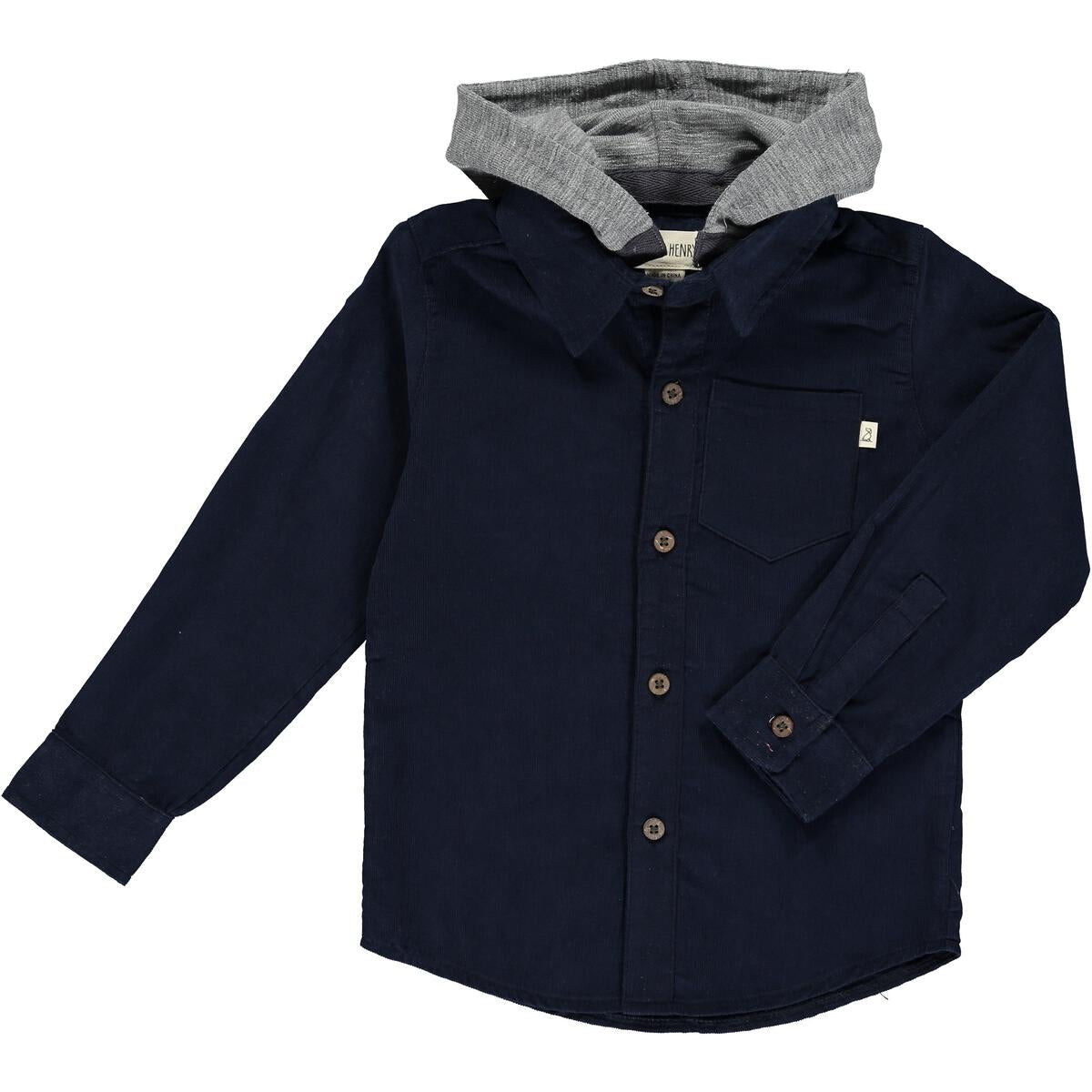 Erin Hooded Shirt | Navy Cord