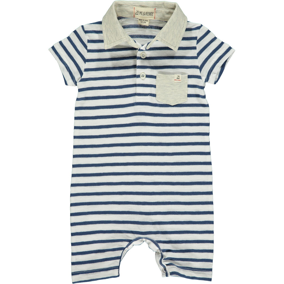 Saltash Romper | Navy Stripe