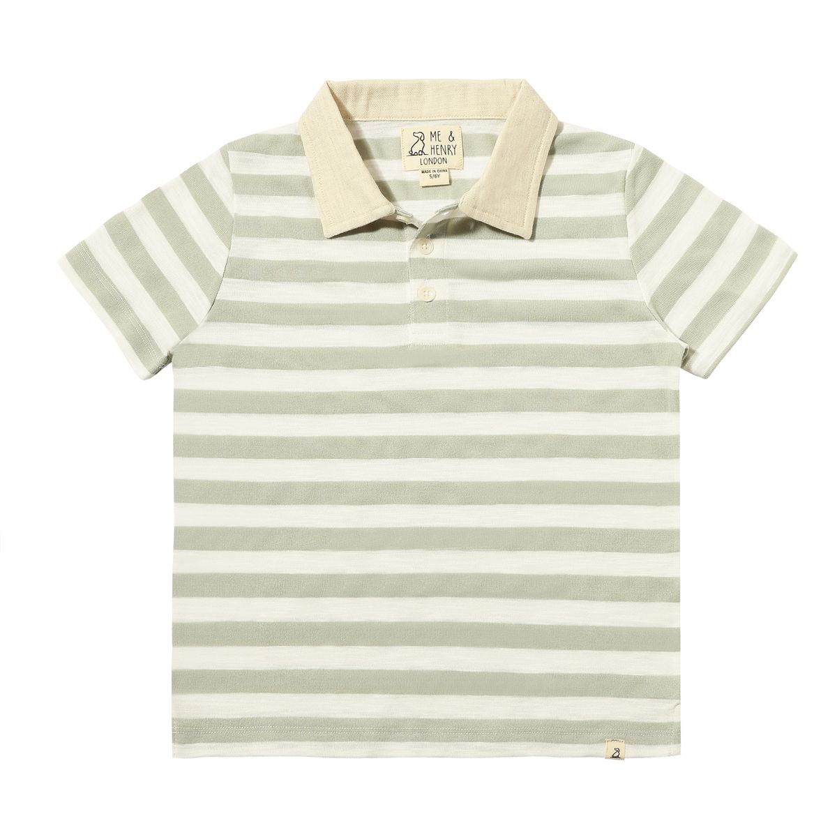 Anchor Polo | Grey/White Striped Slub