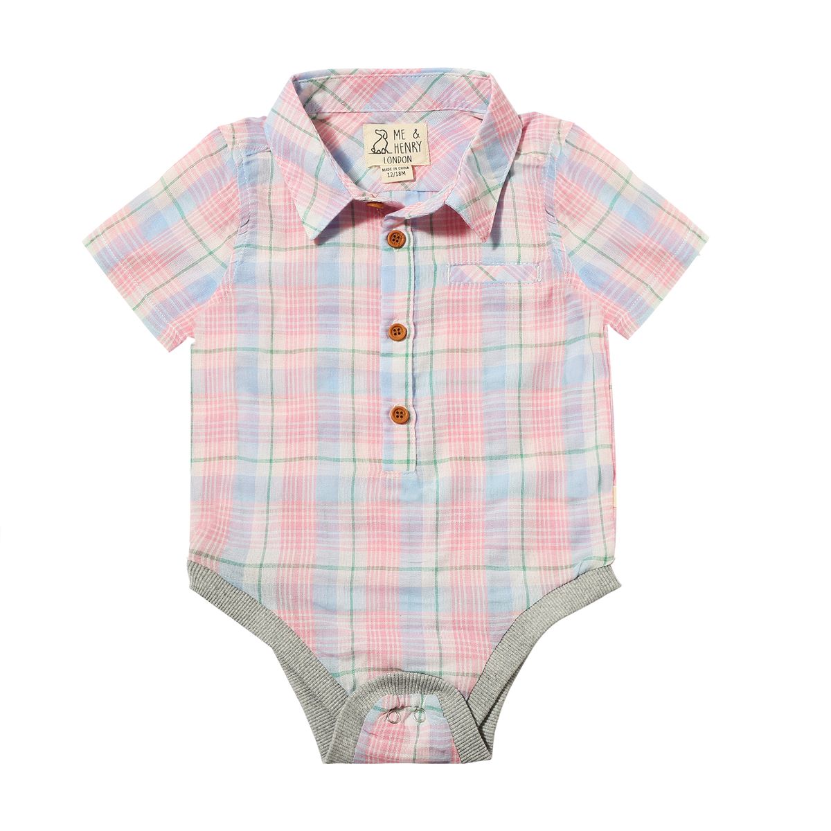 Helford Onesie | Pink/Blue Plaid
