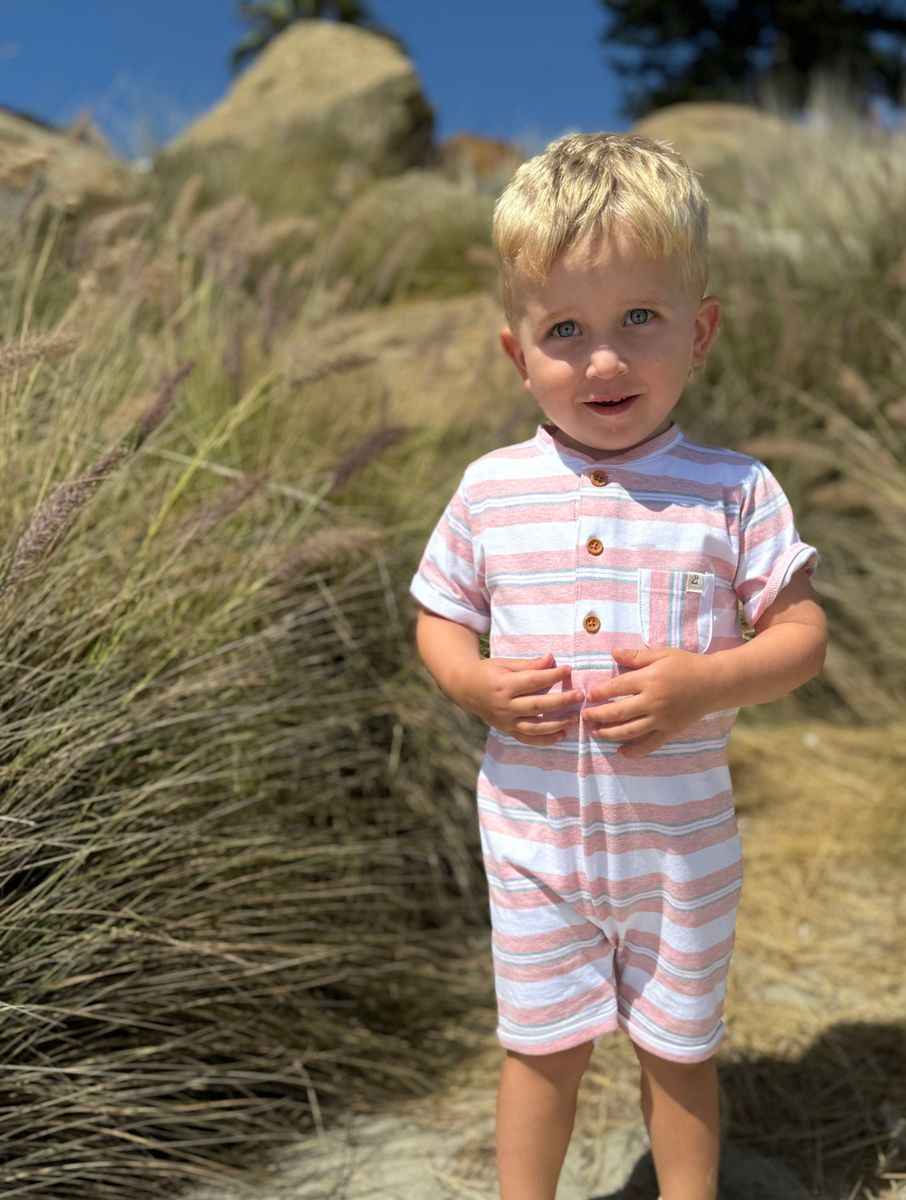 Camborn Romper | Red Stripe