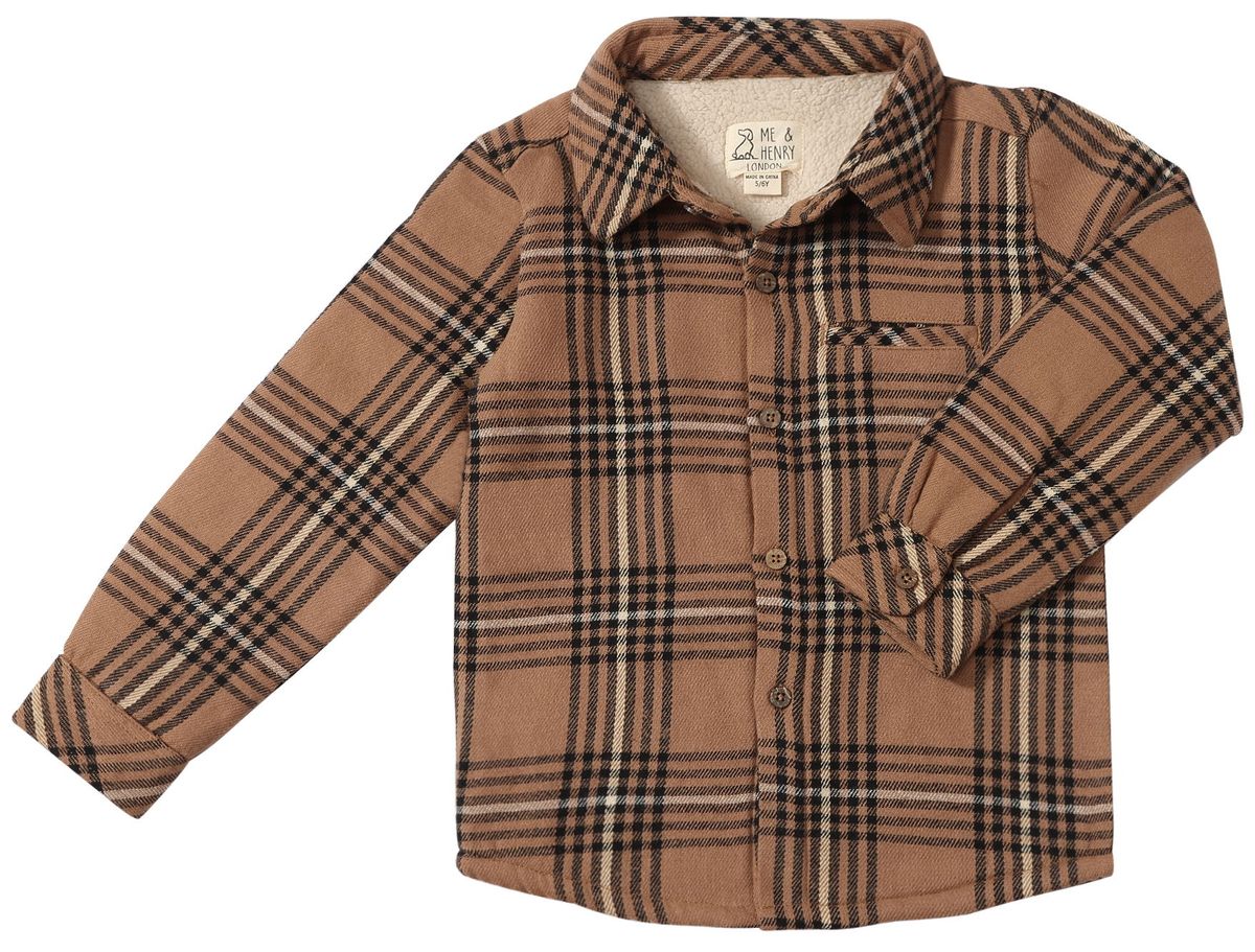 Adventurer Sherpa Lined Shirt | Brown/Black Plaid