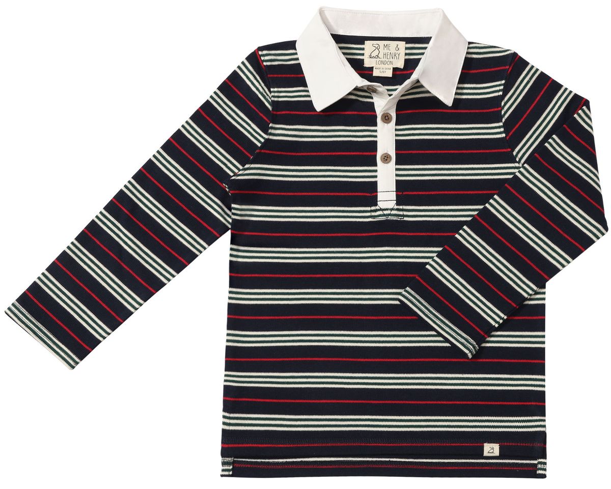 Rupert Rugby Polo | Red/Navy Stripe
