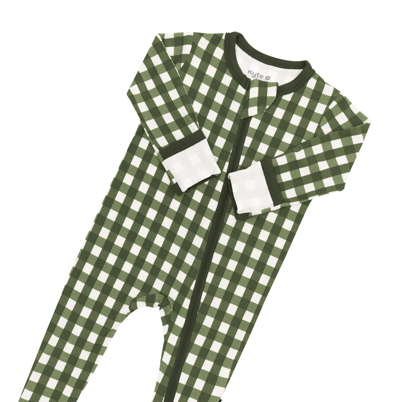 Zip Footie | Gingham Fir