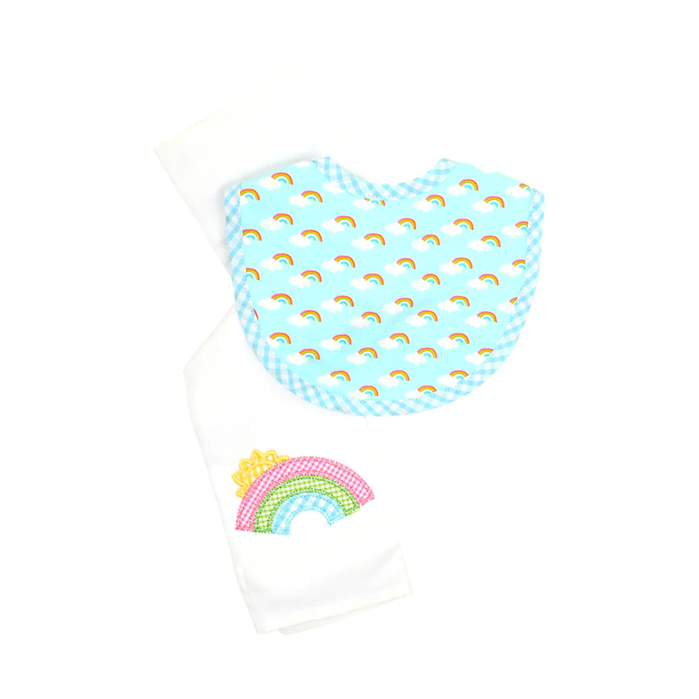 Bib and Burp Cloth Box Set | Rainbow