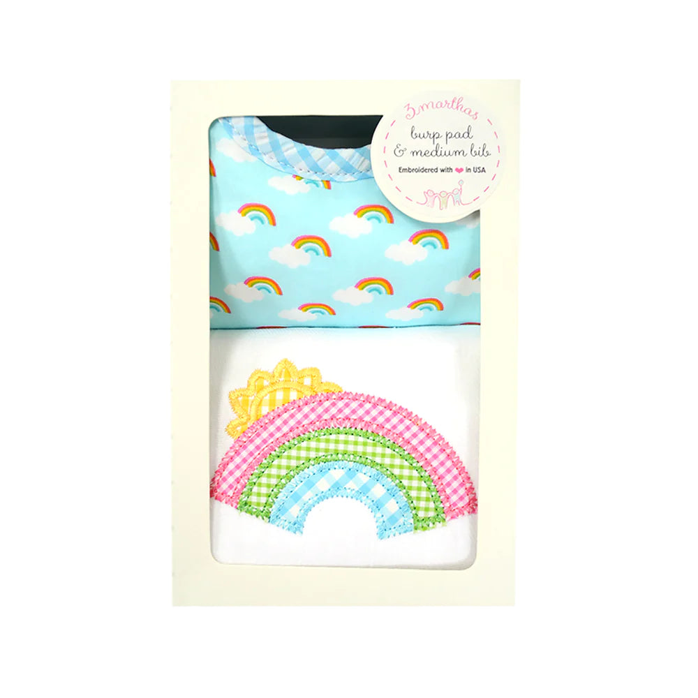 Bib and Burp Cloth Box Set | Rainbow