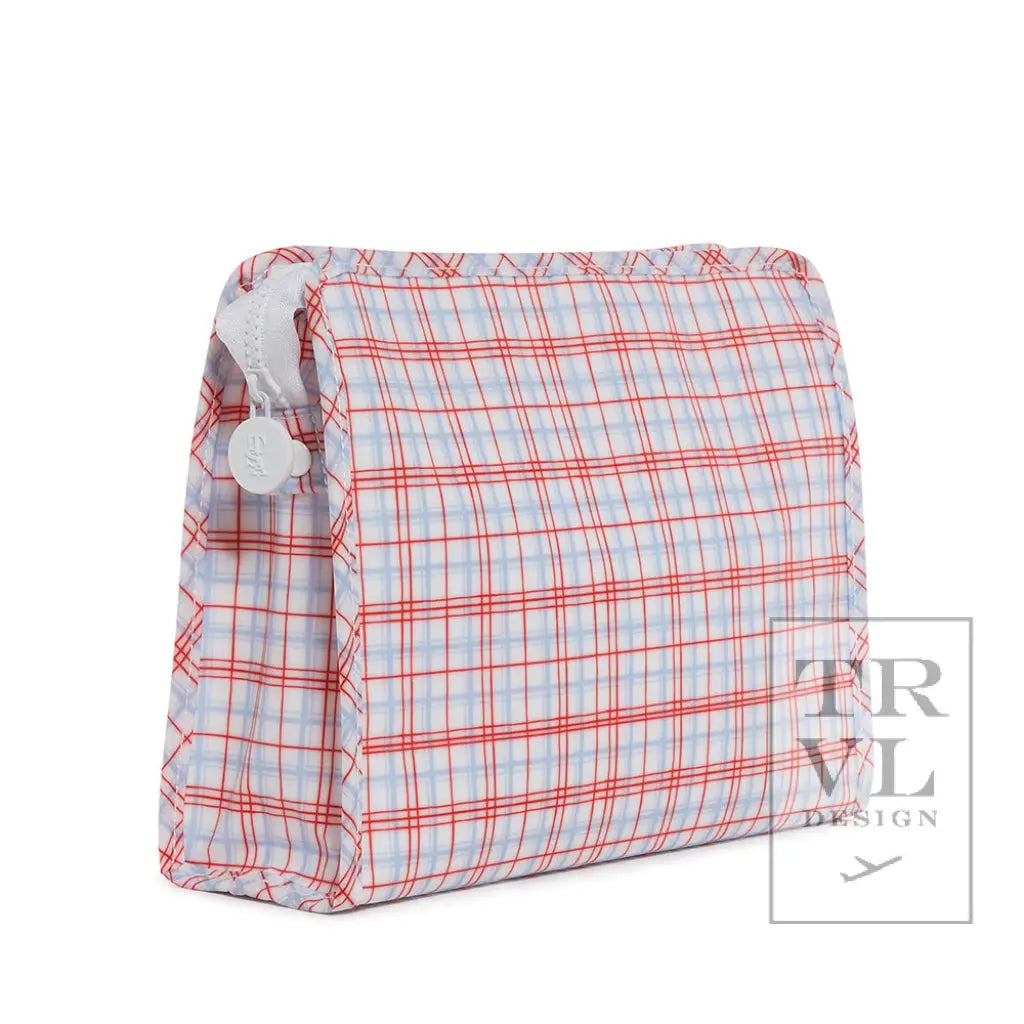 Roadie Large Zip Pouch | Classic Red Plaid