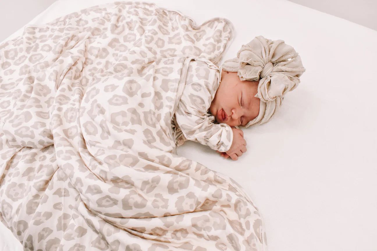 Plush Swaddle | Natural Leopard
