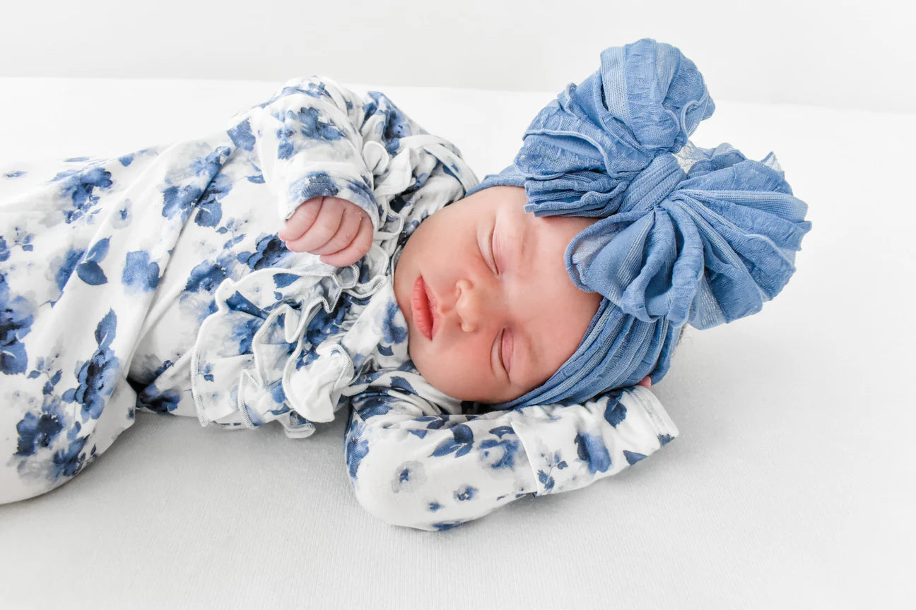 Ruffle Headwrap | Denim