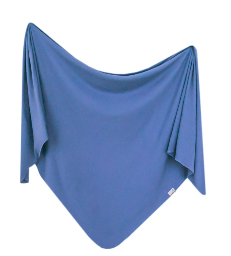 Indigo Rib Knit Blanket