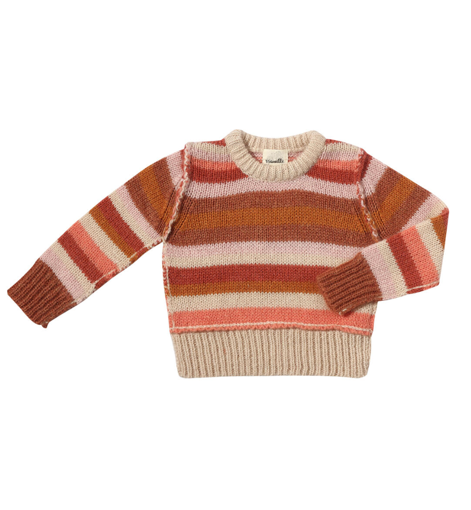 Donna Sweater | Coral Stripe