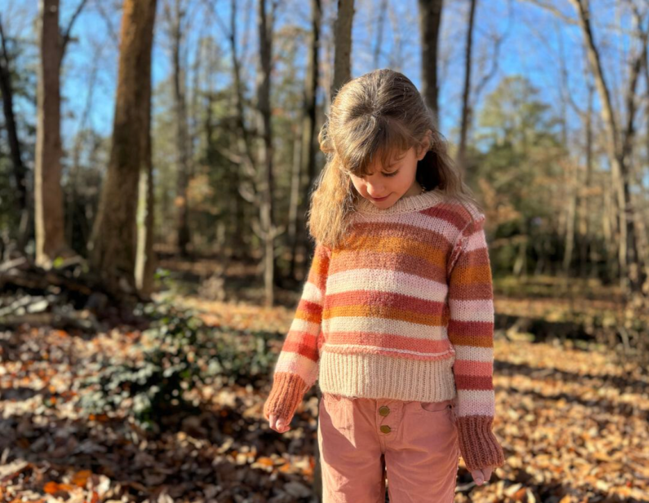 Donna Sweater | Coral Stripe