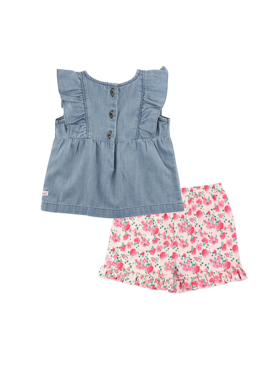 Ruffle Tank Short Set | Roses