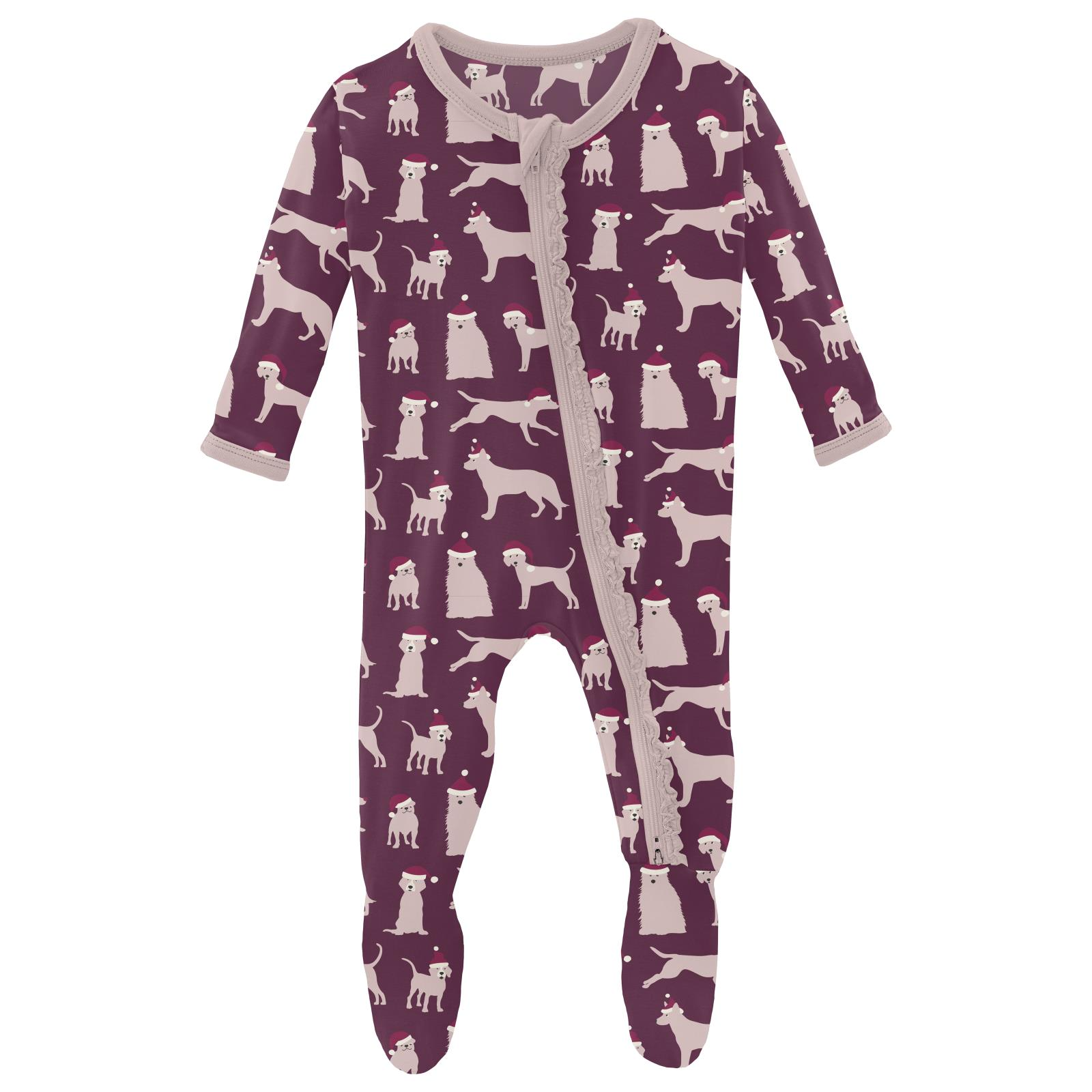 Kickee Pants Natural Farm Animals Infant Ruffle Footie 6-9 Months