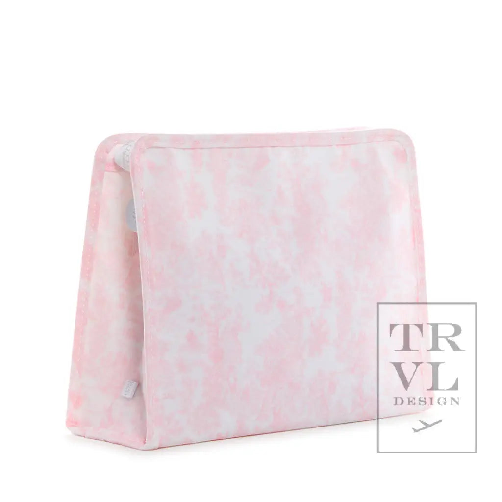 Roadie Large Zip Pouch | Bunny Toile Pink