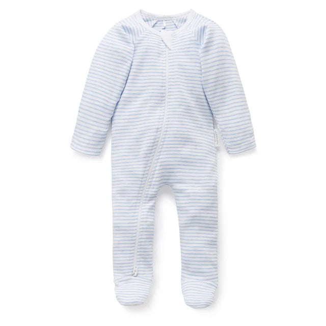Footie | Pale Blue Stripe