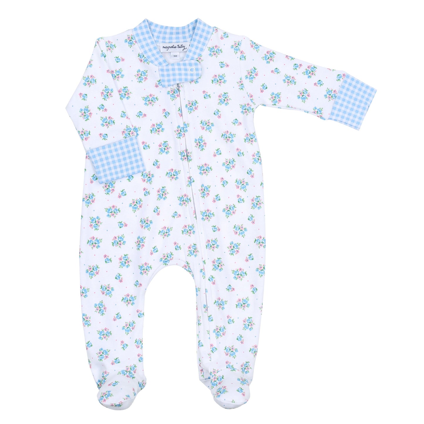 Annas Classics Footie | Gingham Floral