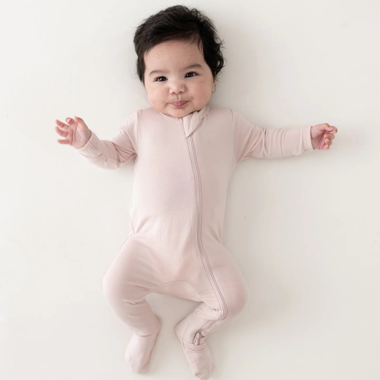 Footie w/ Zip | Blush