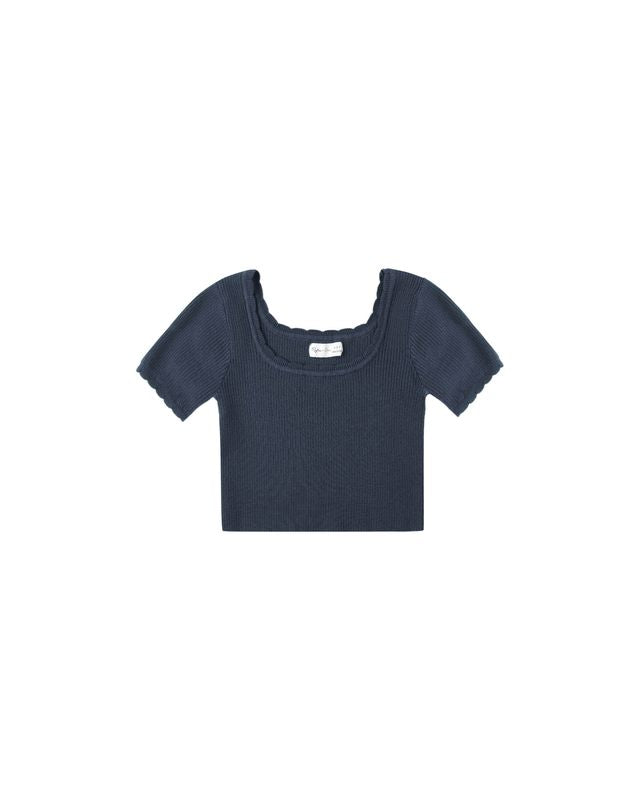 Scallop Tee | Navy