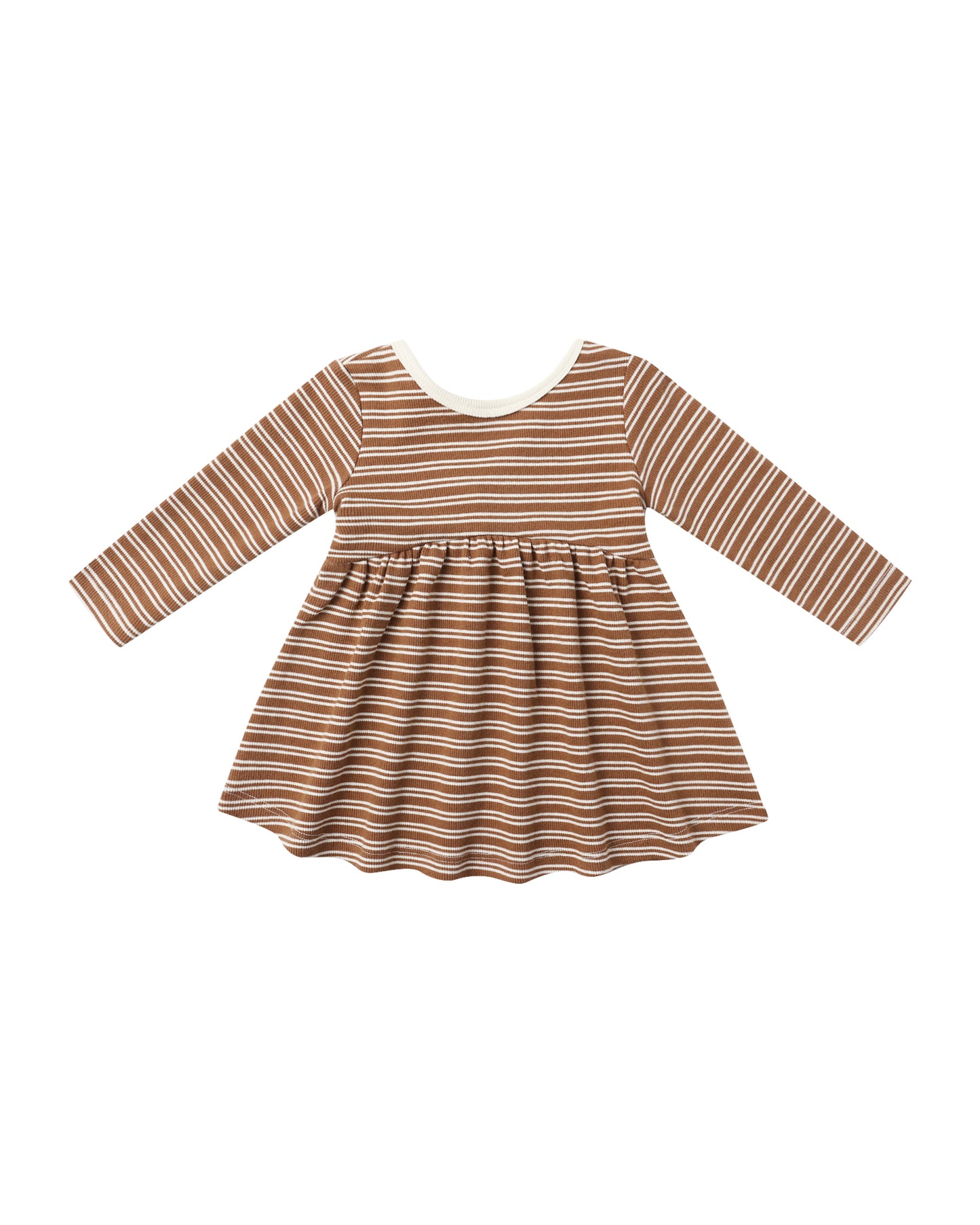 Ribbed Long Sleeve Dress | Cedar Micro Stripe