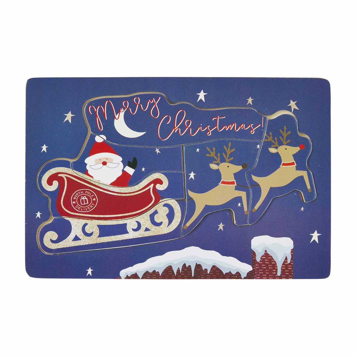 Mud Pie Merry Christmas Wood Puzzle