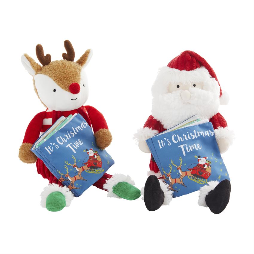 Mud Pie Santa Plush W/ Book