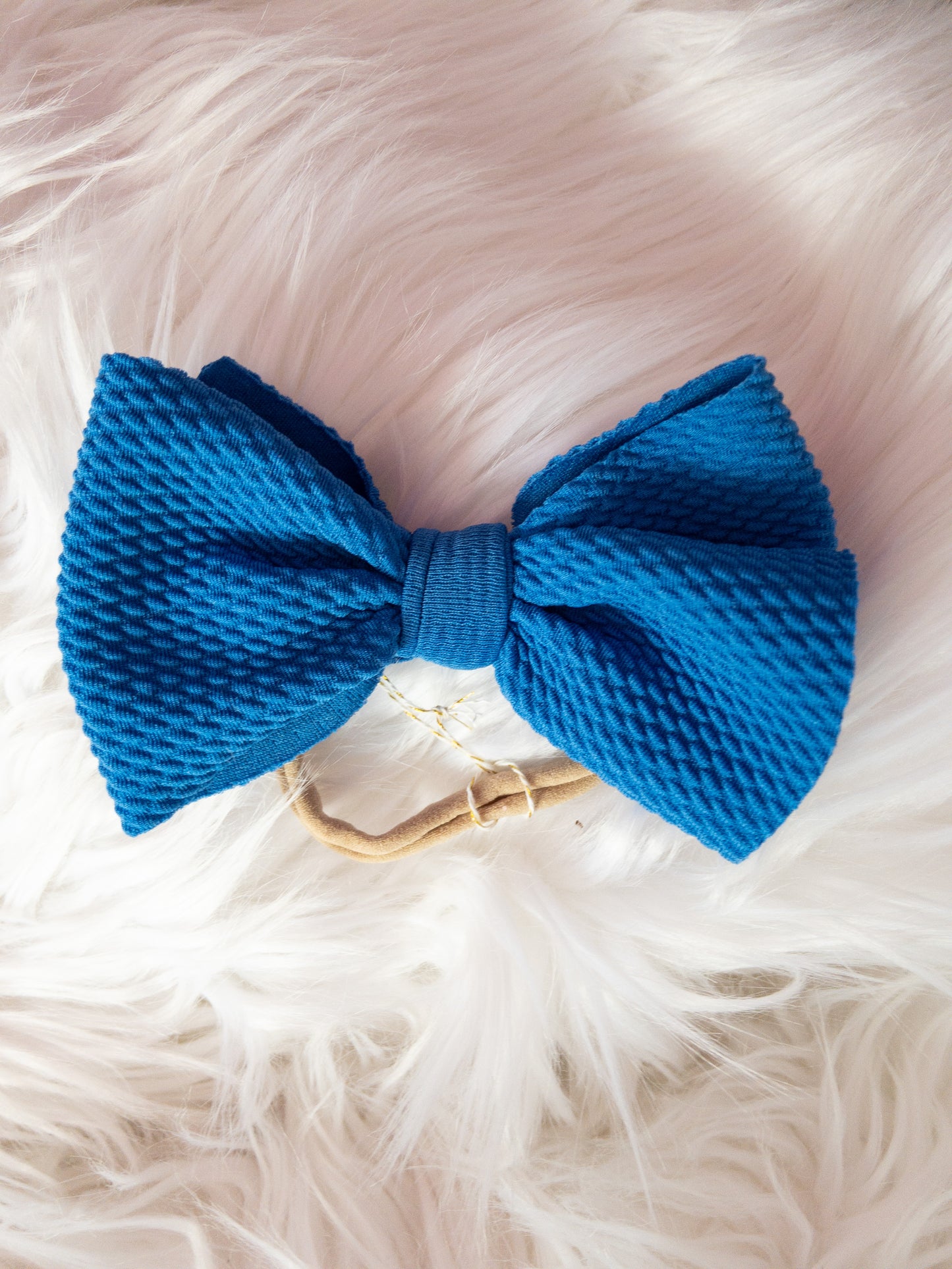 Mini Waffle Knit Headwrap, Cyan