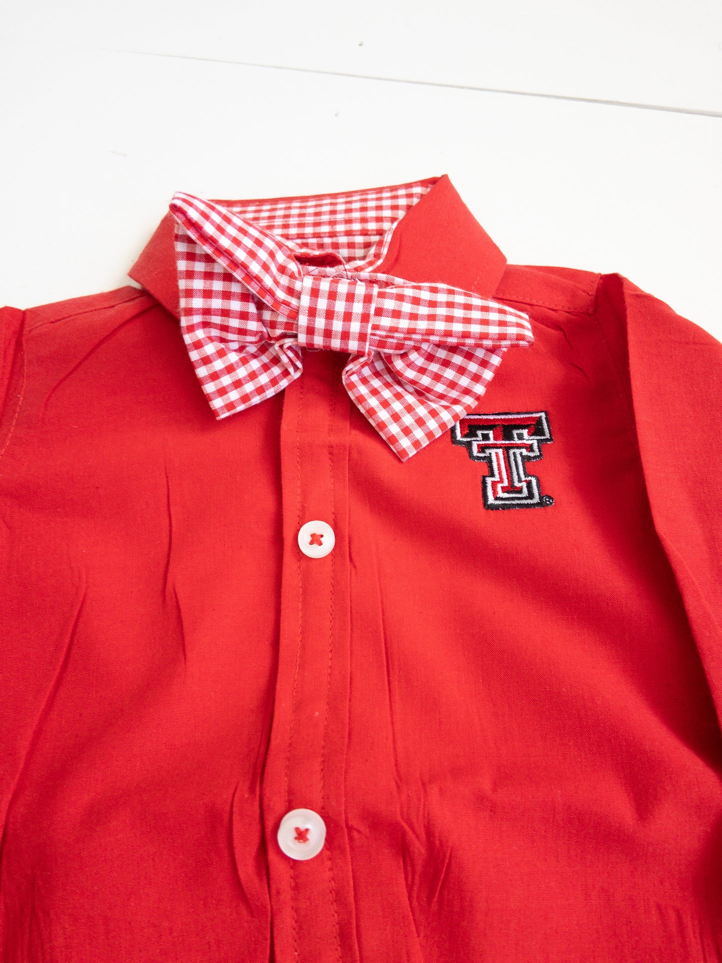 Texas Tech Button Down with Bow Tie