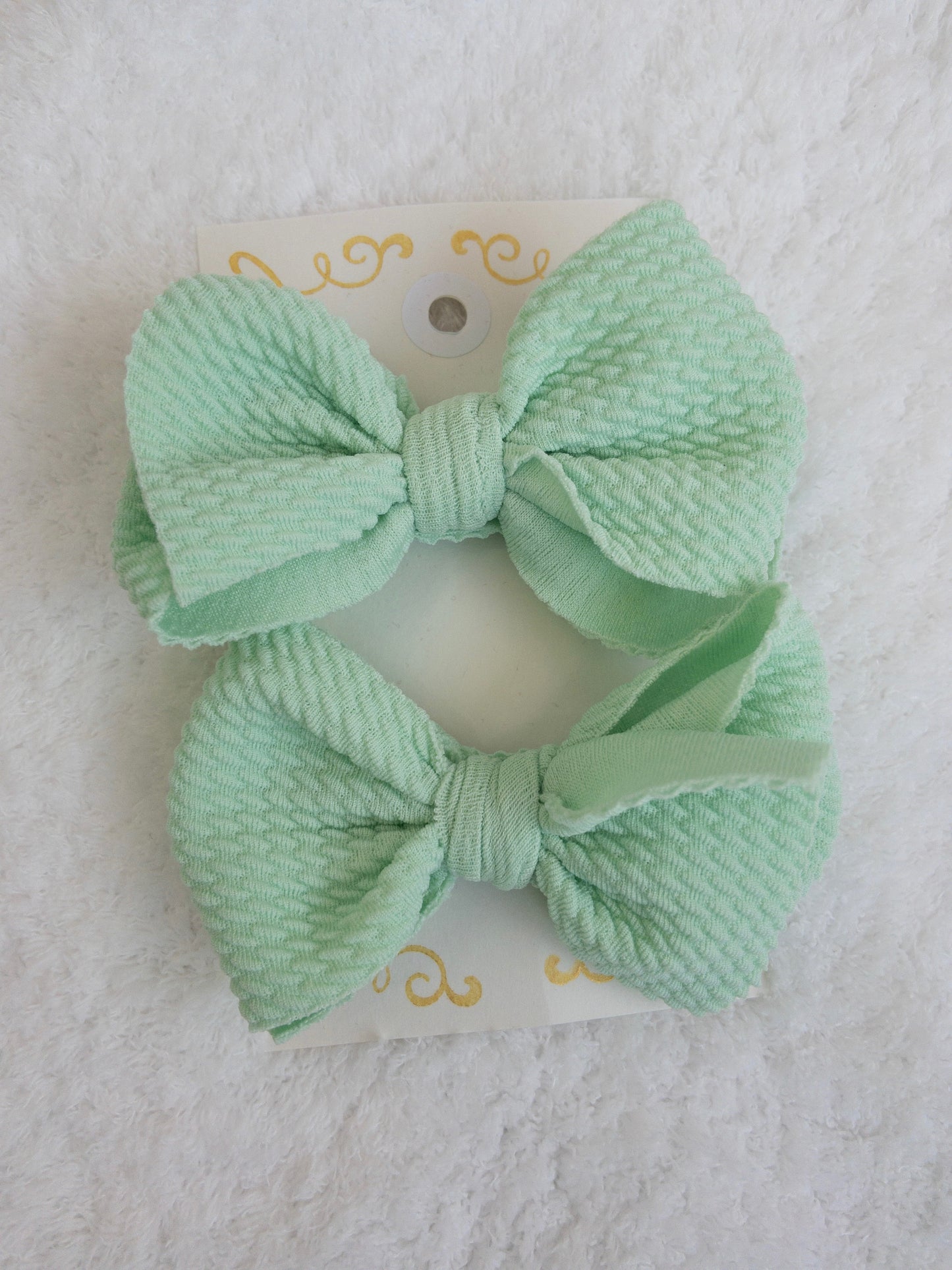 Cute Pigtail Clip Bow, Mint