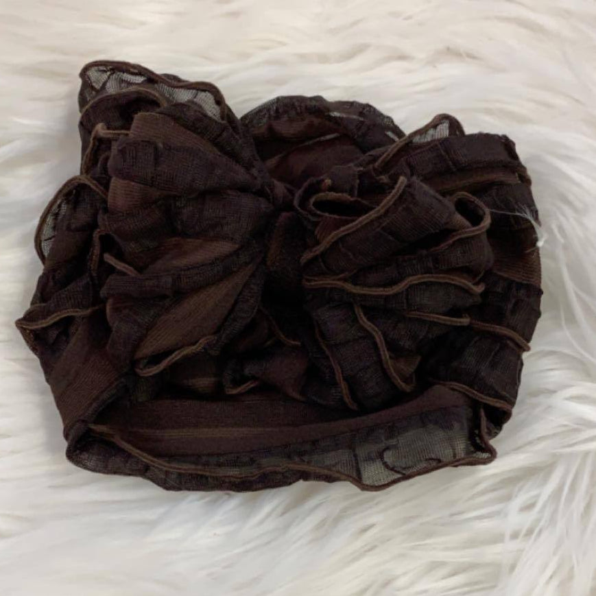 Ruffle Headwrap Brown