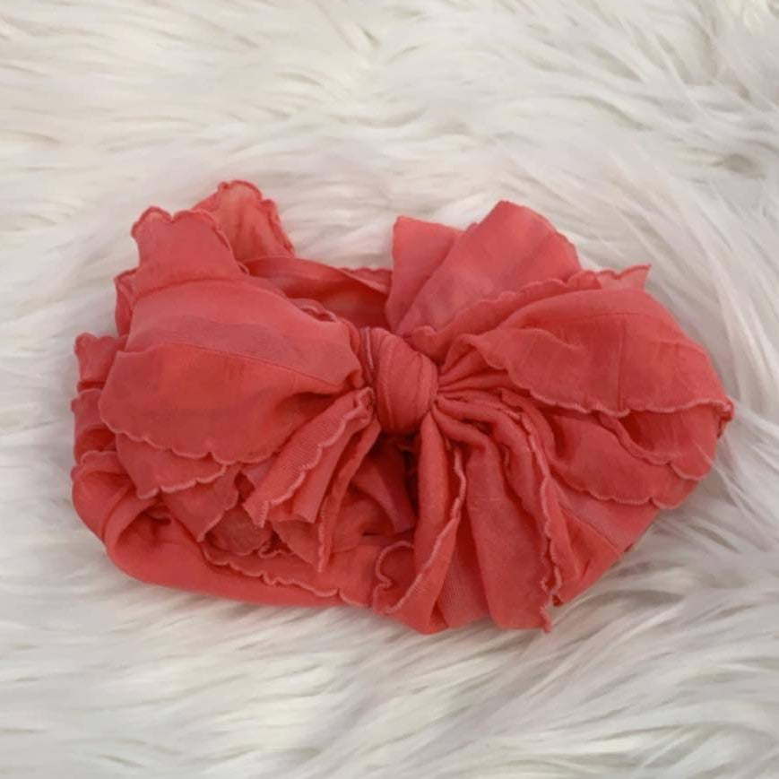 Ruffle Headwrap Coral