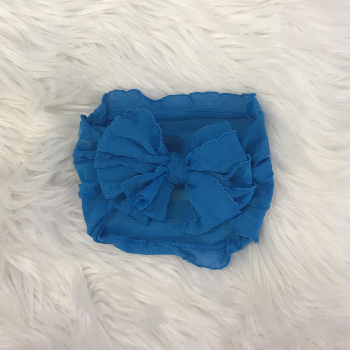 Ruffle Headwrap Cyan