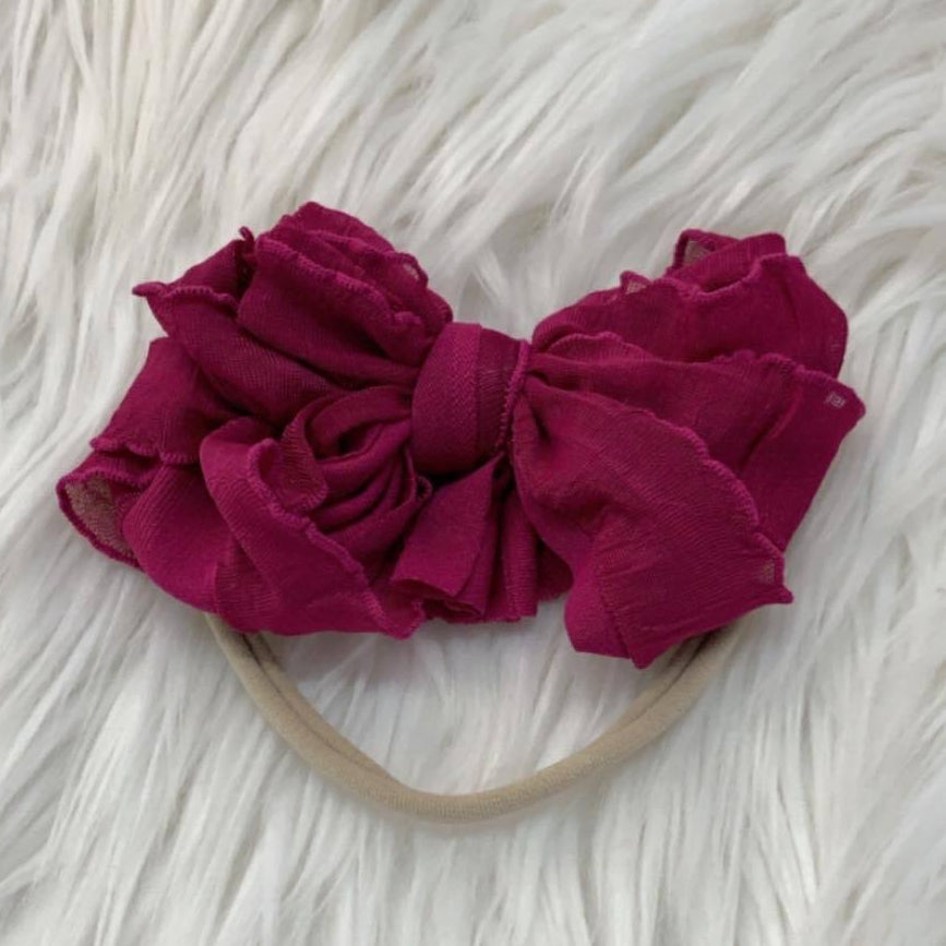 Mini Messy Headband Dark Fuchsia