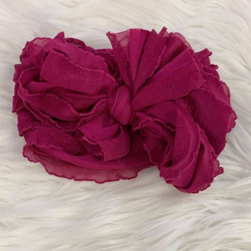 Ruffle Headwrap Dark Fuchsia