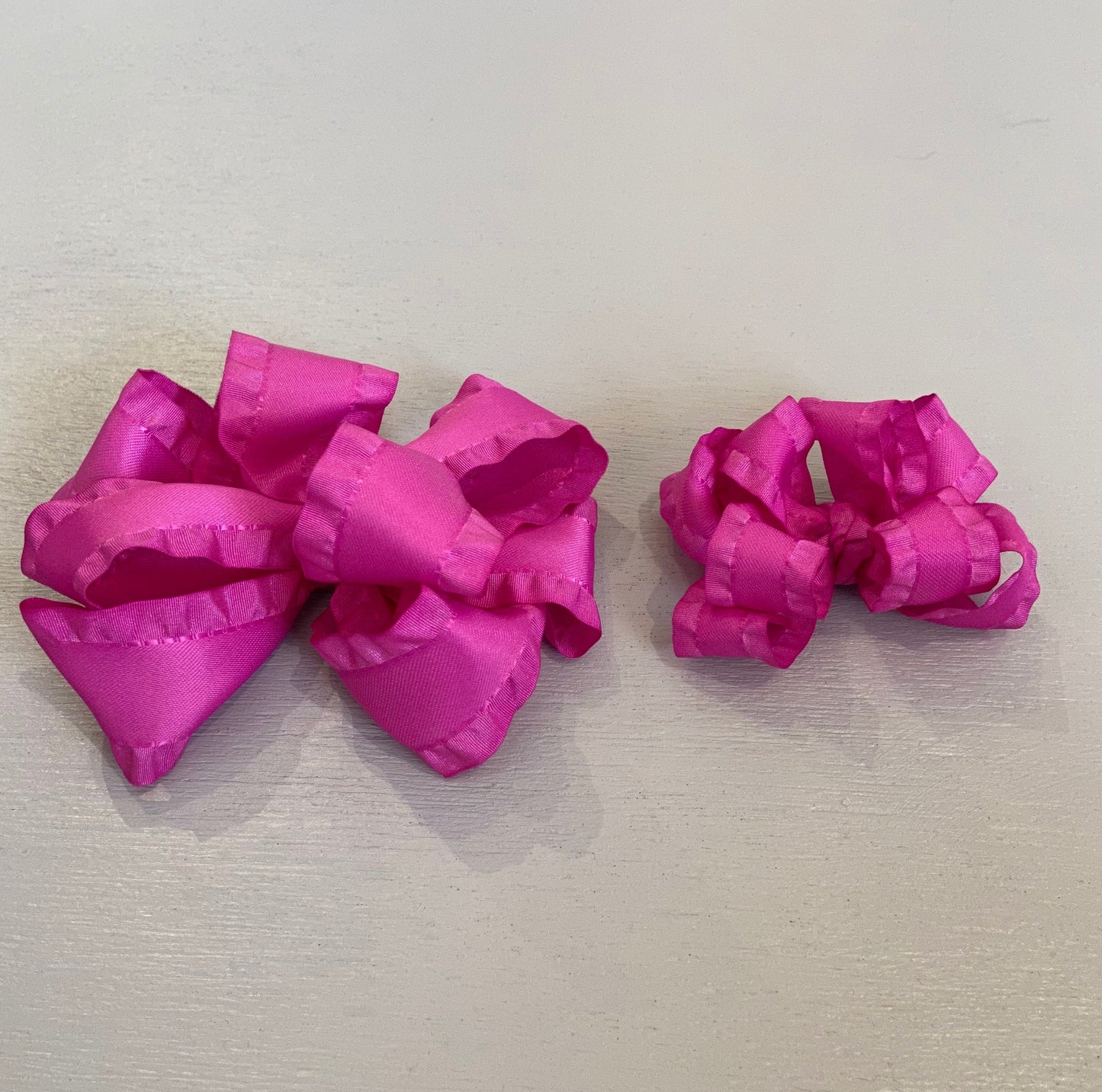 Double Ruffle Bow, Small, Wildberry