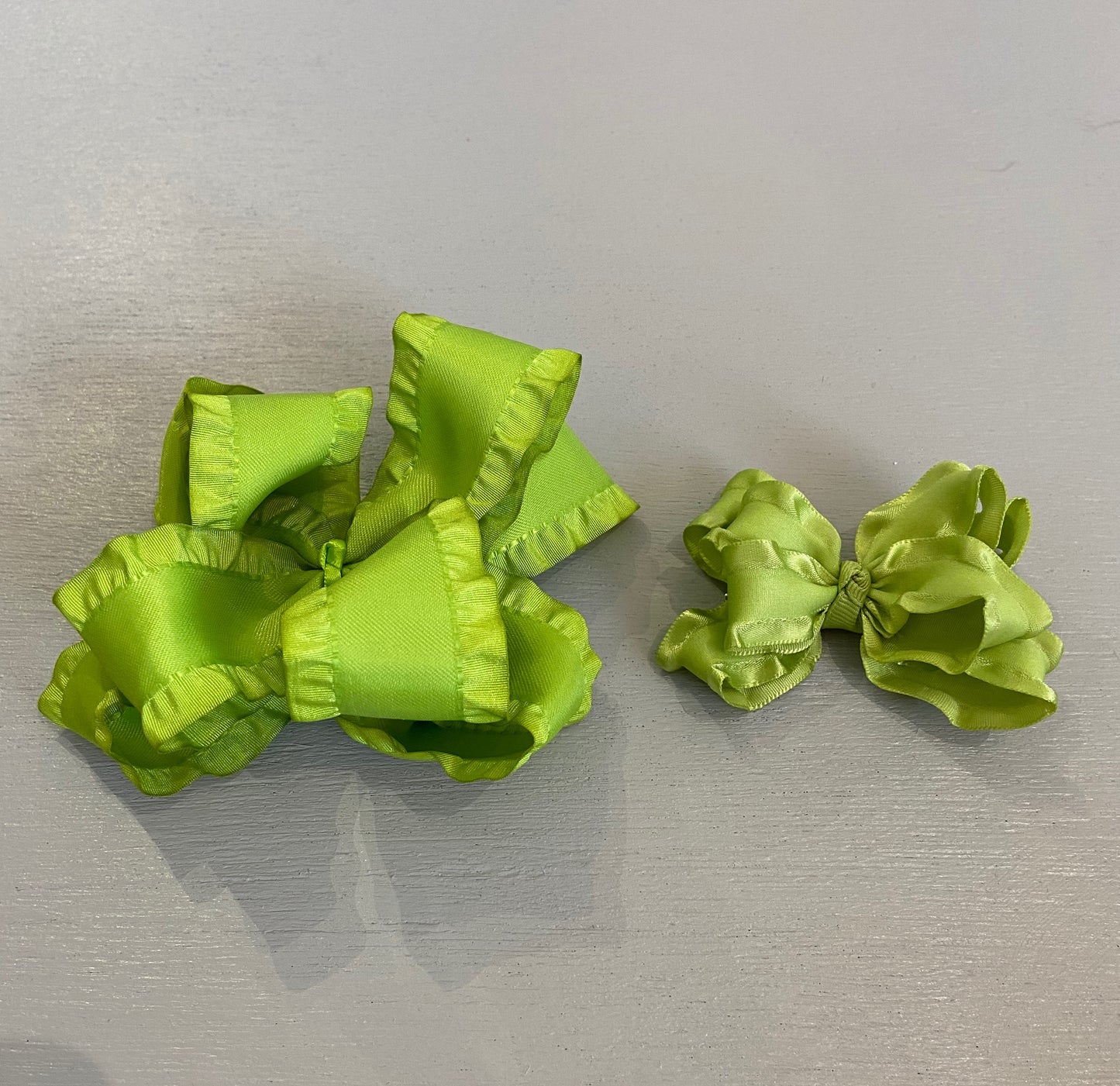 Double Ruffle Bow, Small, Citrus