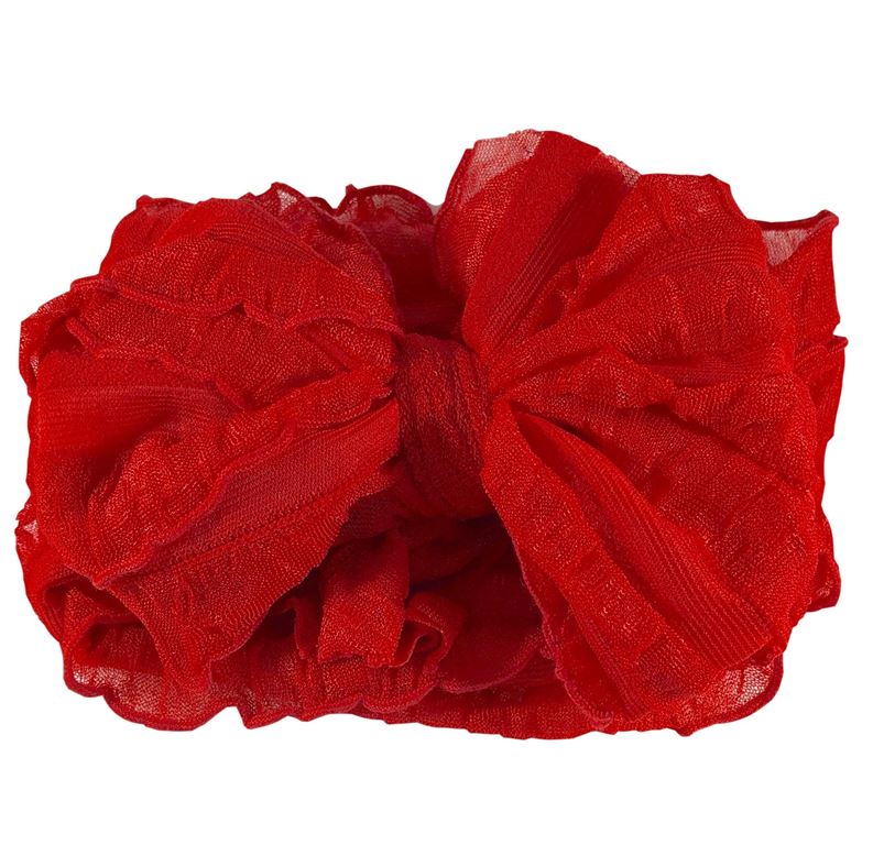 Ruffle Headwrap Bright Red