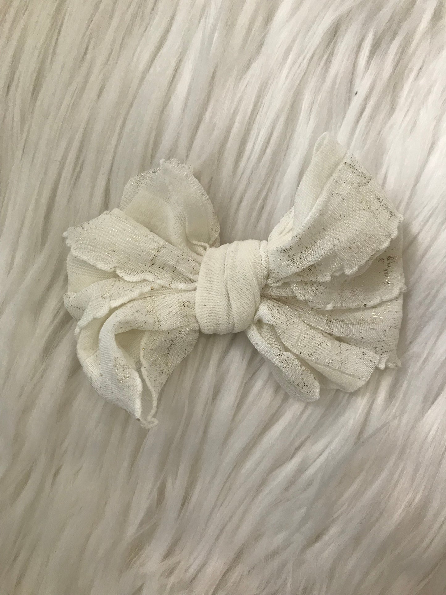 Messy Clip Ivory Gold Shimmer