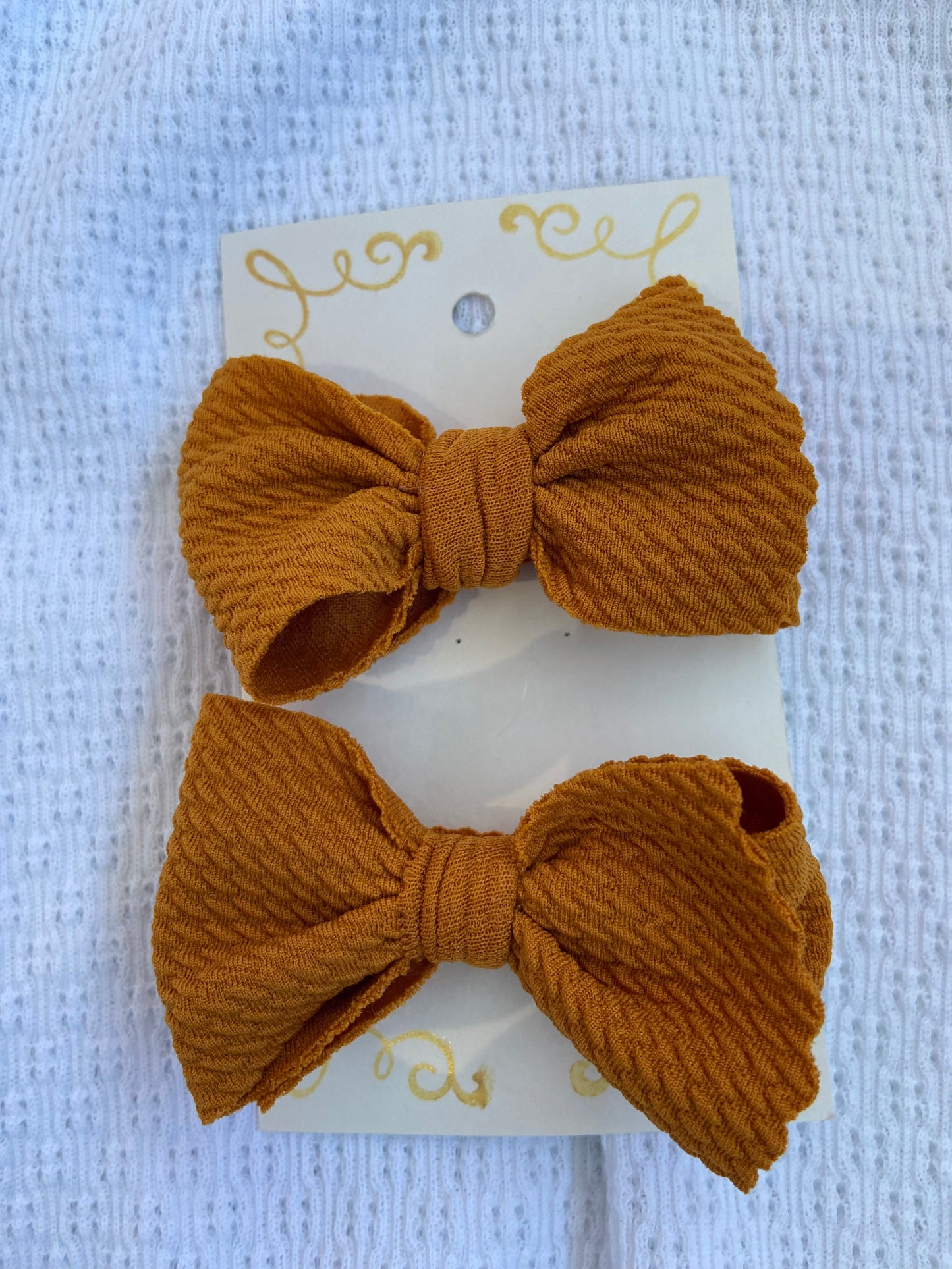 Cute Pigtail Clip Bow, Pumpkin Pie