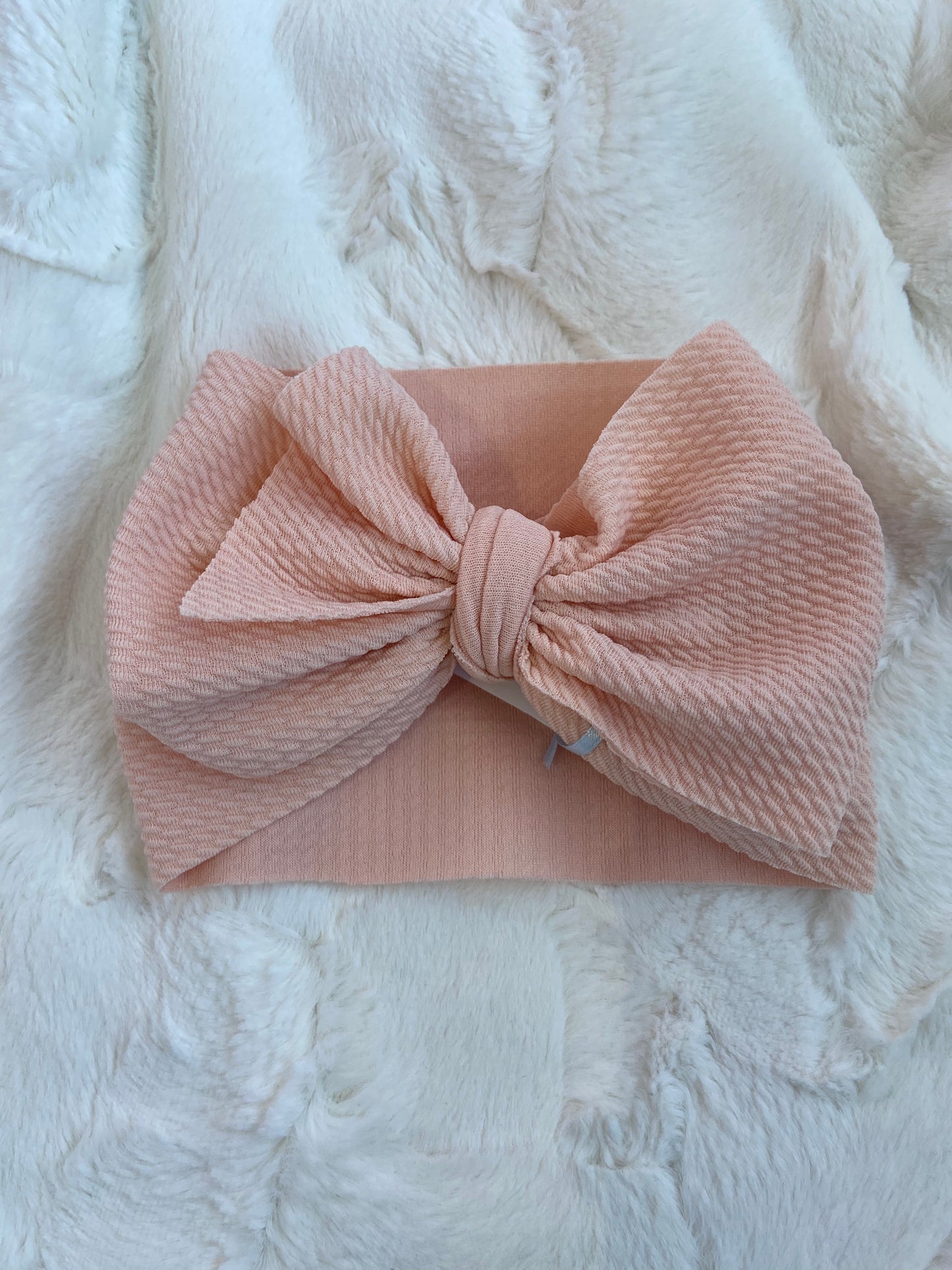 Waffle Knit Headwrap Peaches and Cream