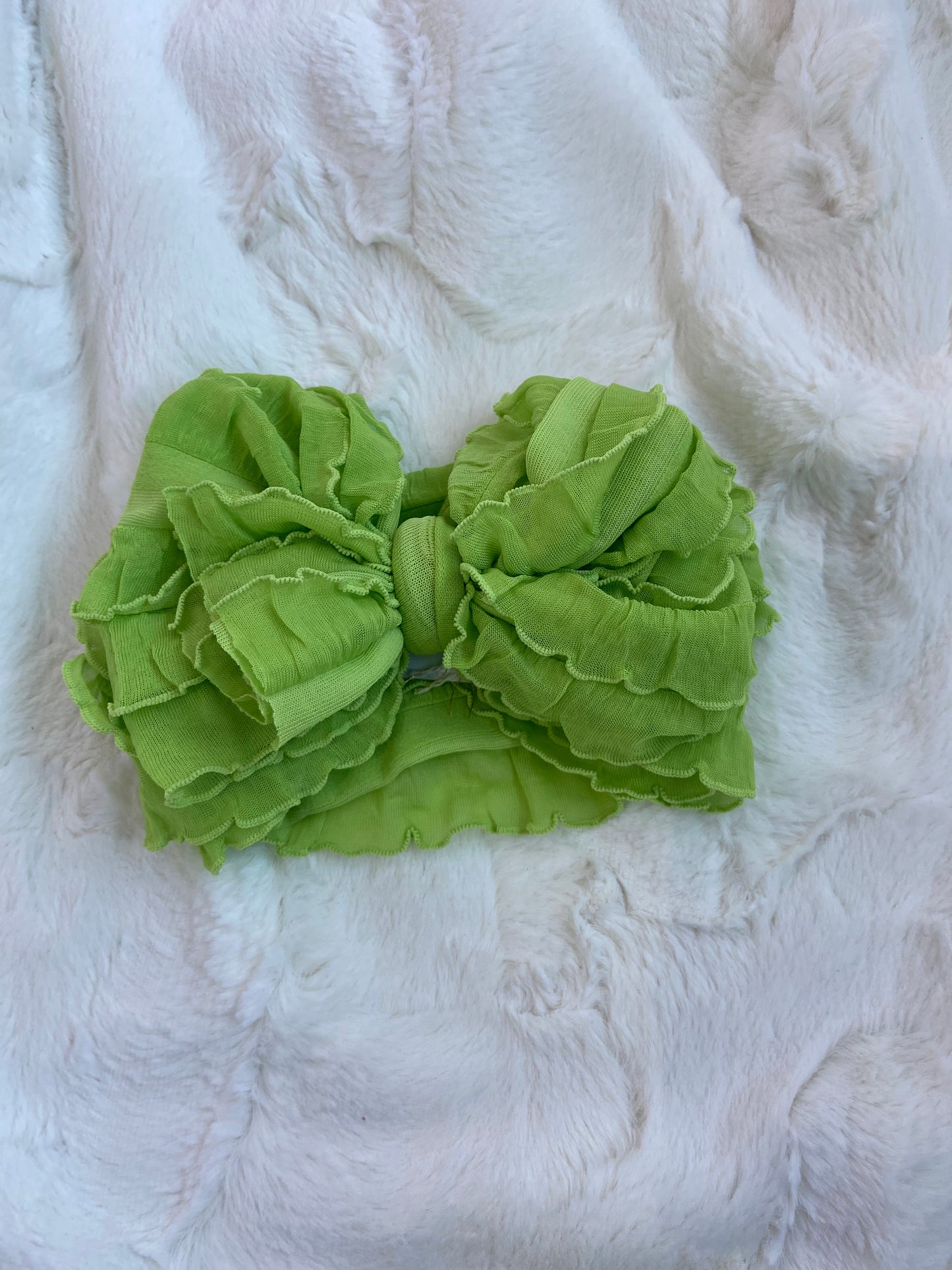 PRE/NB Ruffle Headwrap Spring Green