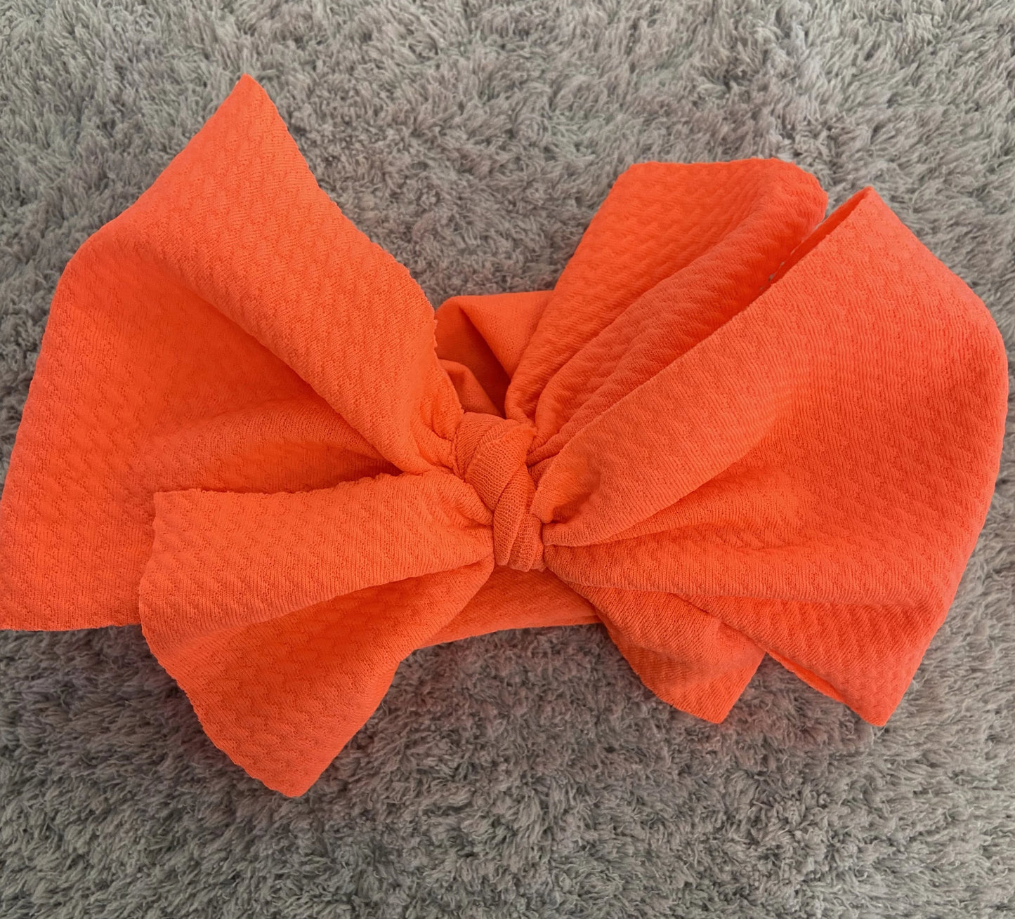 Waffle Knit Headwrap Neon Coral