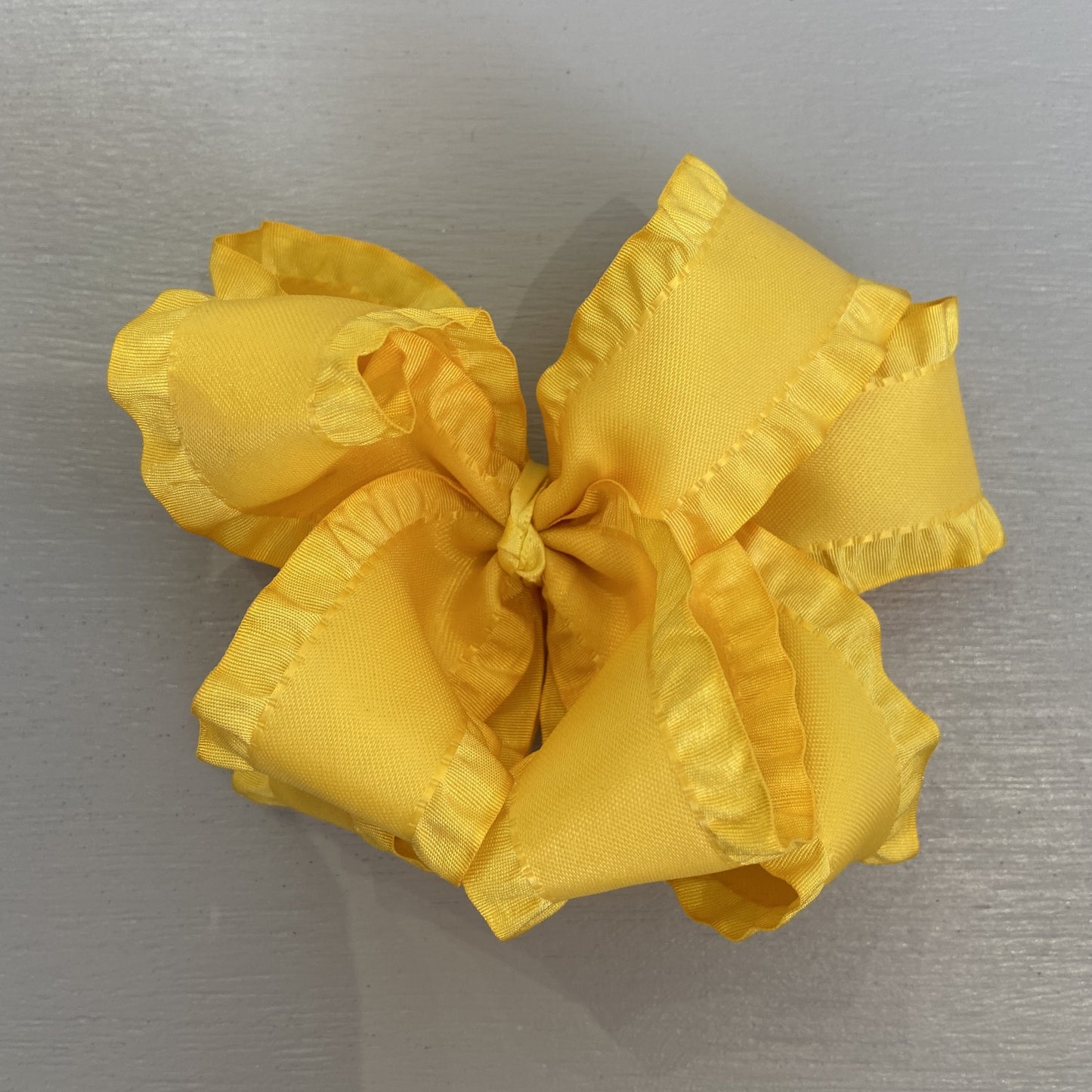 Double Ruffle Bow, Large, Yellow