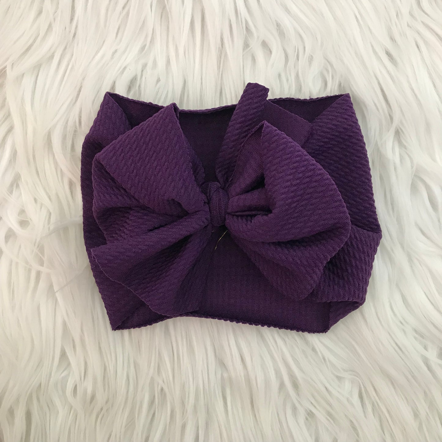 Waffle Knit Headwrap Eggplant