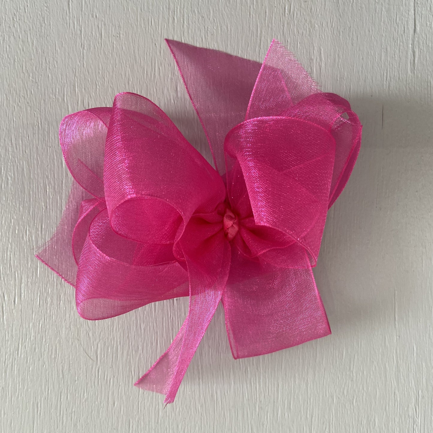 Sheer Bow, Large, Shocking Pink