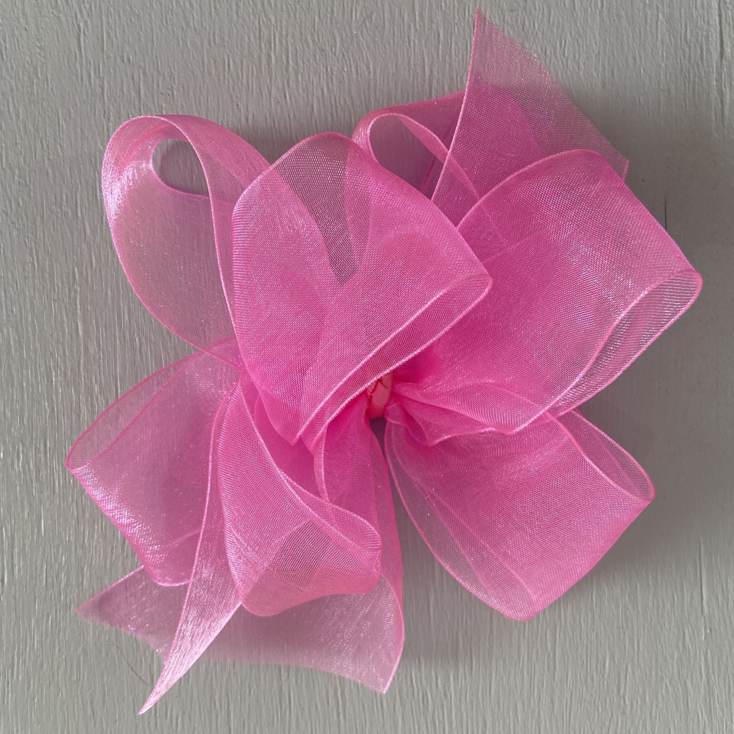 Sheer bow, Large, Hot Pink