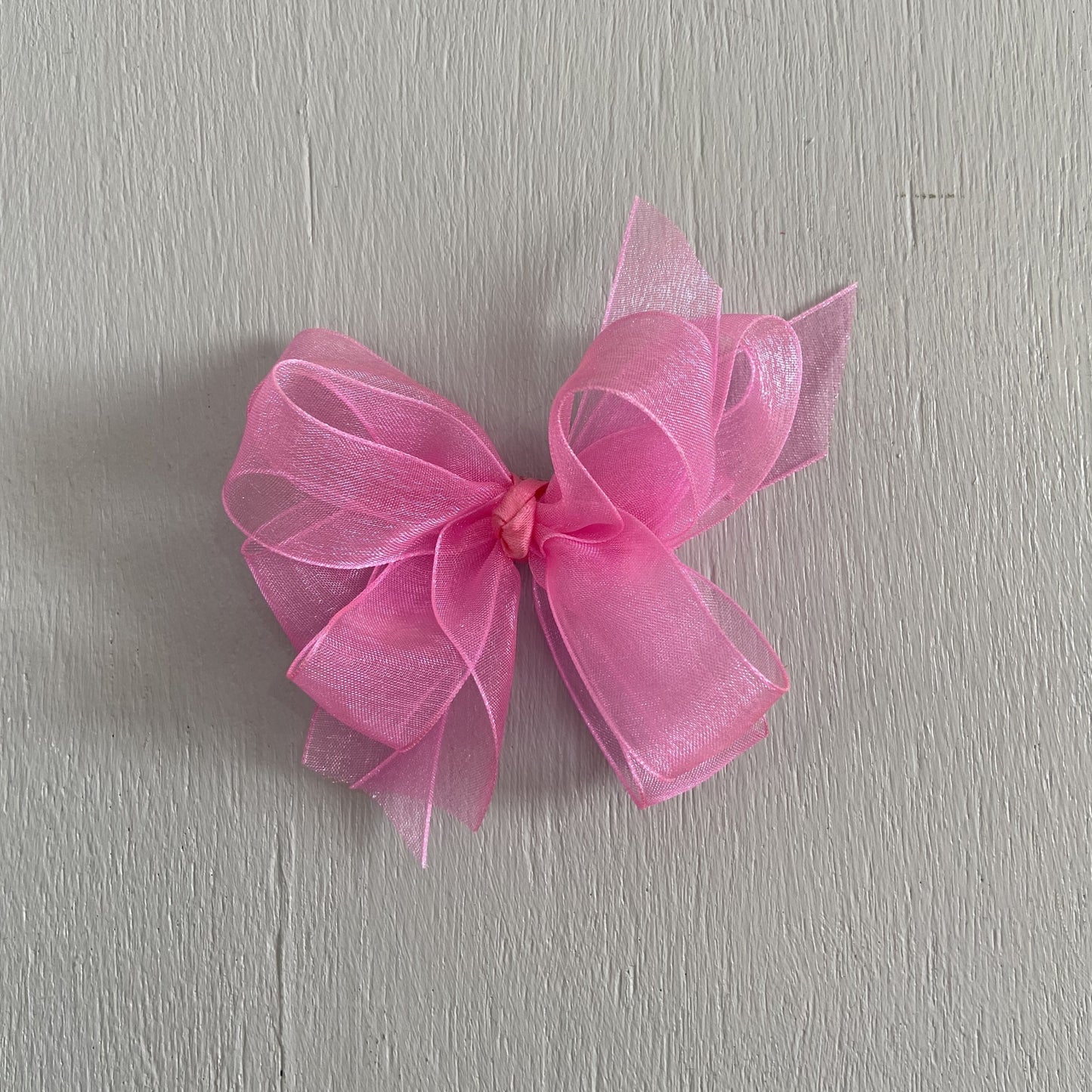 Sheer Bow, Small, Hot Pink