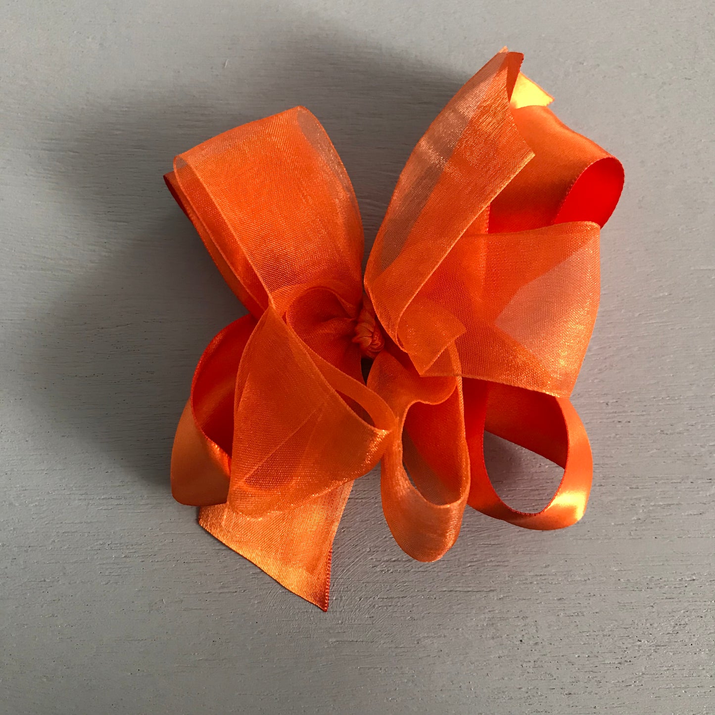 Sheer Satin Bow, Large, Orange