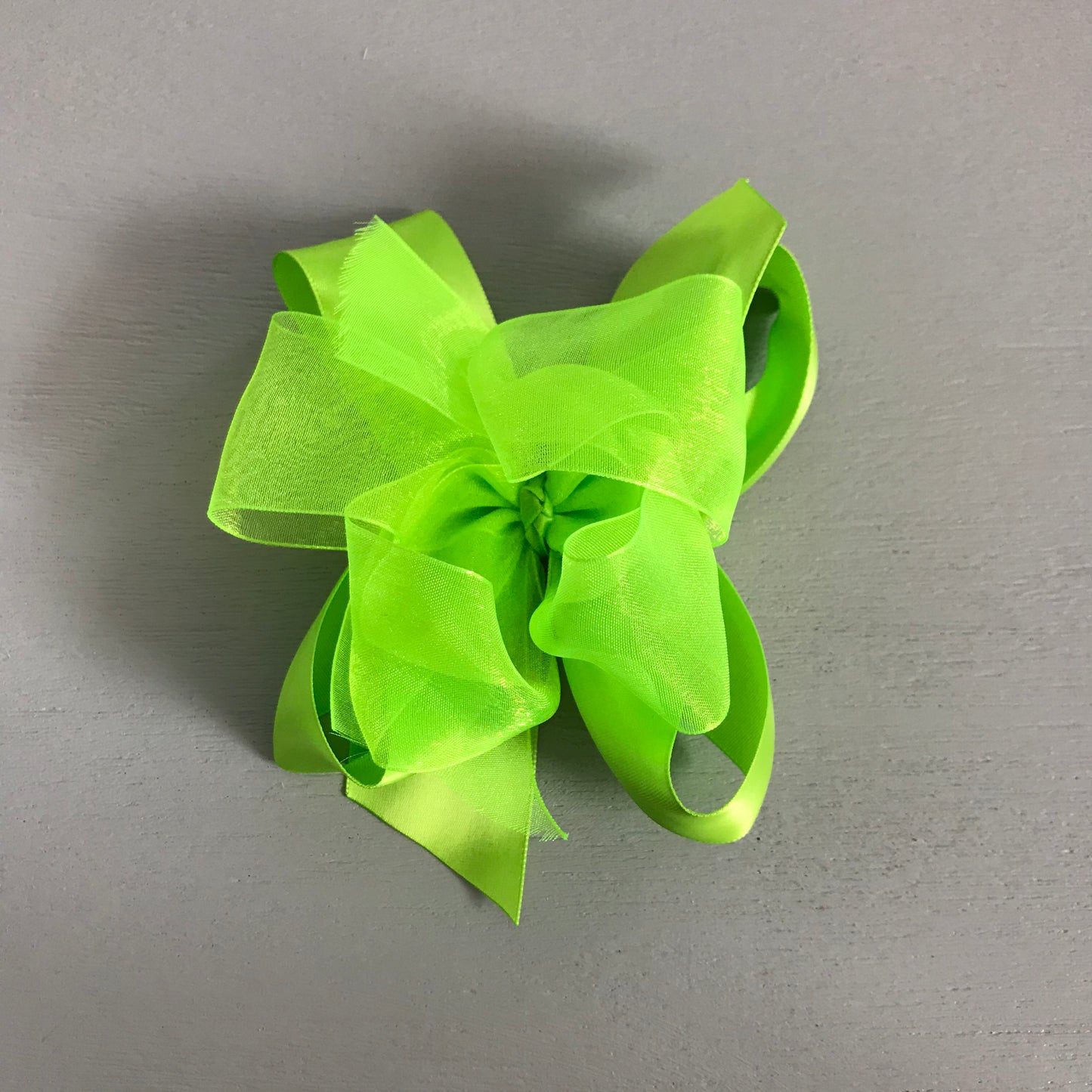 Sheer Satin Bow, Large, Citrus