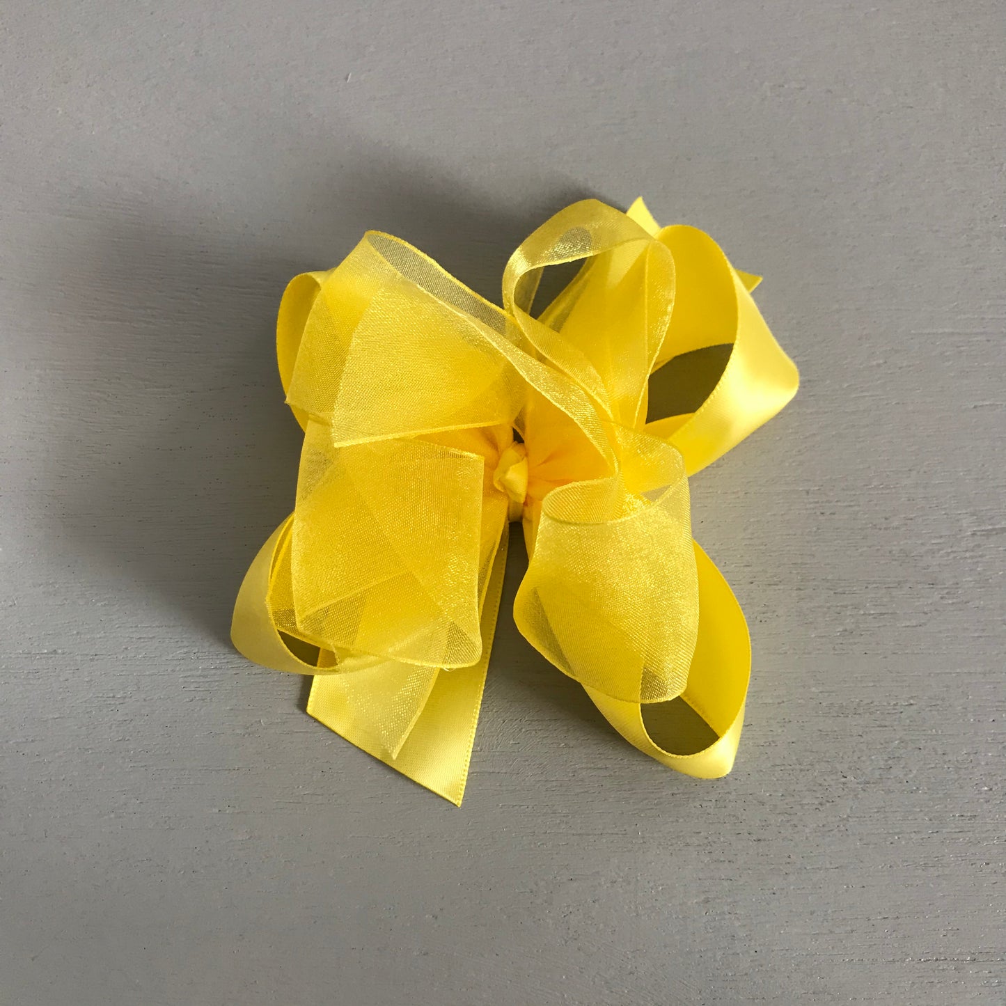 Sheer Satin Bow, Large, Yellow